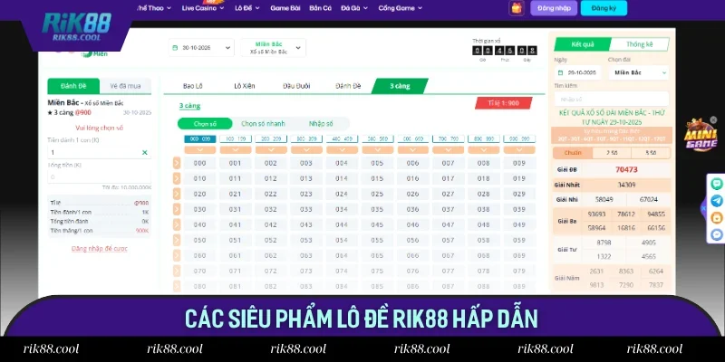 Điểm danh các siêu phẩm lô đề có tại Rik88