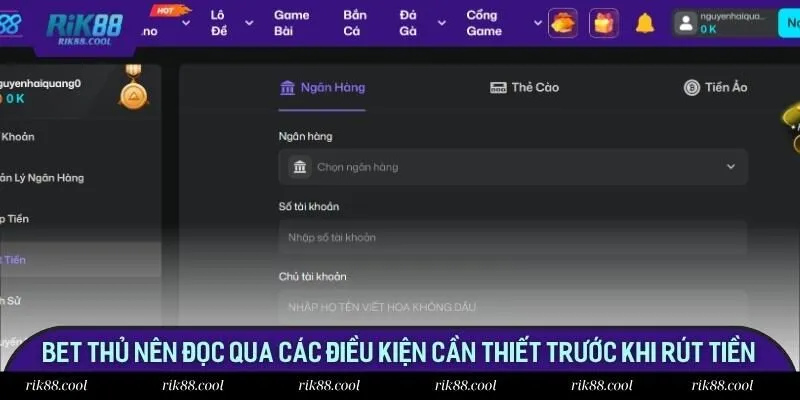 Bet thủ nên đọc qua các điều kiện cần thiết trước khi rút tiền Bet thủ nên đọc qua các điều kiện cần thiết trước khi rút tiền