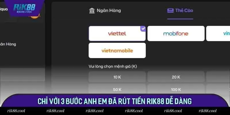 Chỉ với 3 bước anh em đã rút tiền RIK88 dễ dàng Chỉ với 3 bước anh em đã rút tiền RIK88 dễ dàng