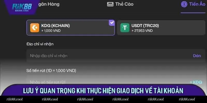 Lưu ý quan trọng khi thực hiện giao dịch về tài khoản Lưu ý quan trọng khi thực hiện giao dịch về tài khoản